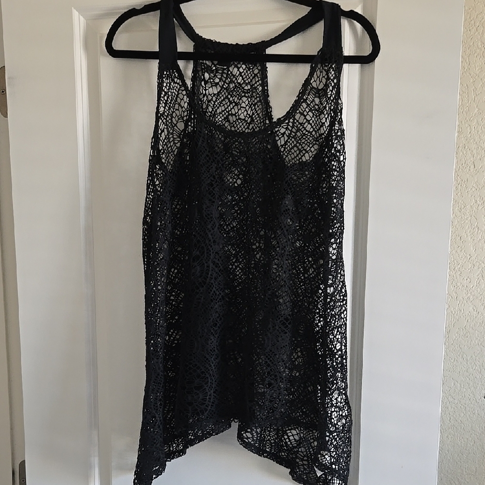 Hurley Black Lace Swim Coverup